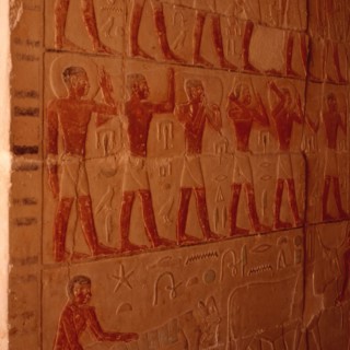 Saqqarah, mastaba des deux frères Niänkhknoum et Khoumhotep, procession des prêtres du Ka porteurs des offrandes