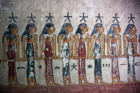 Tomb of Ramses VI. Divinities with a star on the head