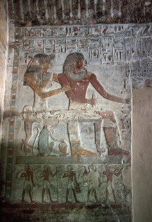 Painted bas relief in the necropolis of El Kab