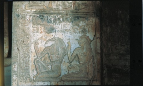 Abydos, Thot et Séchat détenant les secrets de la connaissance