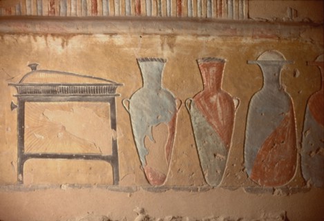 Chambre funéraire de Taousert, Détail de peinture murale
