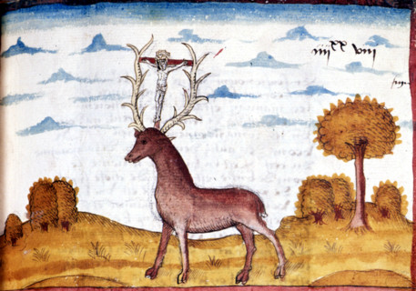 Manuscript, Hunting scene: stag