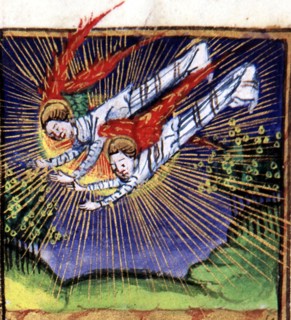 Manuscrit des Heures de Rohan-Montauban : Grande composition à deux scènes : la vie de saint Julien, détail
