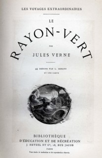 Jules Verne, "Le Rayon vert", page de garde