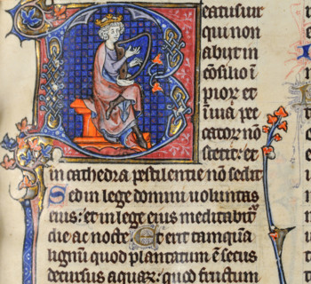 Le roi David jouant de la harpe
