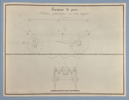 Traité d'artillerie : Pontons cylindriques sur leur haquet