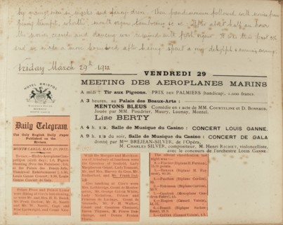 Travel diaries of an English family in Monte Carlo in 1912