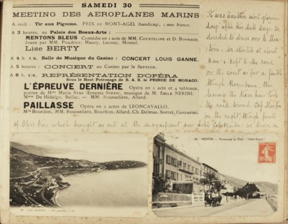 Travel diaries of an English family in Monte Carlo in 1912