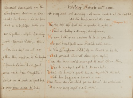 Travel diaries of an English family in Monte Carlo in 1912