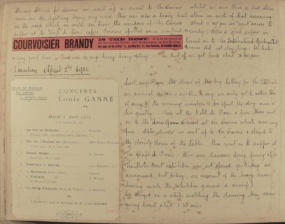 Travel diaries of an English family in Monte Carlo in 1912