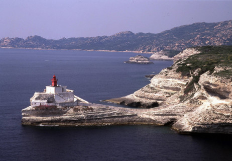 Entrance to Bonifacio harbor and La Madonette lighthouse