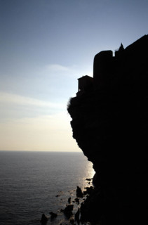 Bonifacio vu du haut de l'escalier du Roi d'Aragon