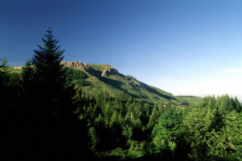 View from the D378 road towards the Roche de Cruzet