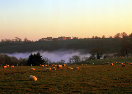 View from the D12 road towards Abenoux