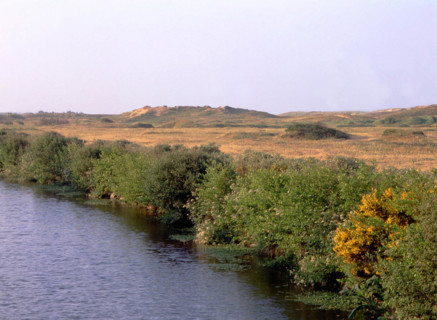 Vue de la passerelle sur le Jaunay, près des ruines Kerio, en direction du sud-est
