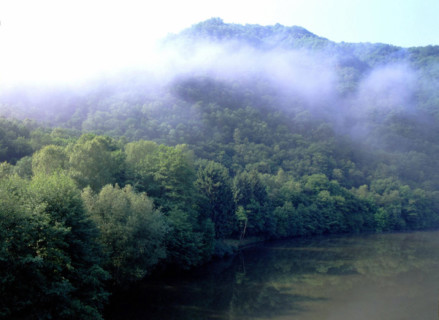 Vue du pont de la D1 en direction des vallons des Dames de Meuse