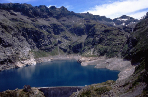 Lac de Caillauas vu d'hélicoptère