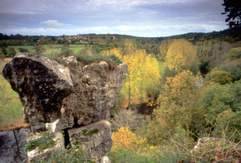 Vue du Roc à Midi en direction de l'amont
