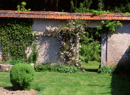 Lorraine : le parc du château de Gerbéviller et ses perspectives sur la vallée de la Mortagne : potager d'ornement