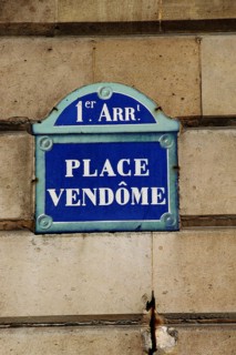 Signalisation de la Place Vendôme, Paris