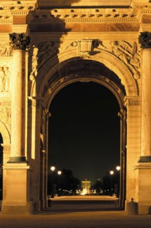 Arc du Carrousel la nuit, Paris