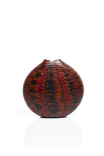 Micheluzzi, Red, Black and Brown Murrine vase