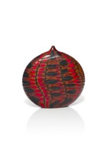 Micheluzzi, Red, Black and Brown Murrine vase