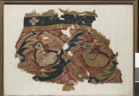 Bandeau de tenture orné de deux canards