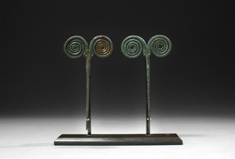 Two European bronze pins