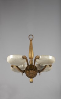 Lustre à fût fuselé godronné