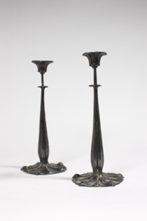 Paul Follot, pair of candlesticks