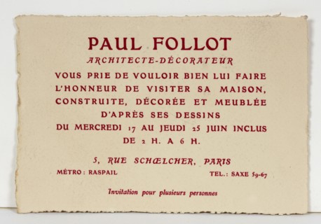 Paul Follot, carton d'invitation