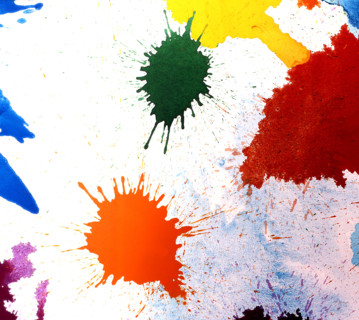 Painted canvas tarp. Colored painting.
