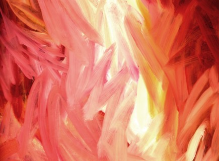Painted canvas tarp. Abstract painting