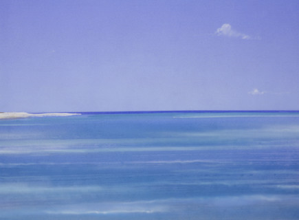 Seaside. Painted canvas tarp