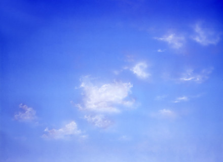Cloudy sky. Painted canvas tarp