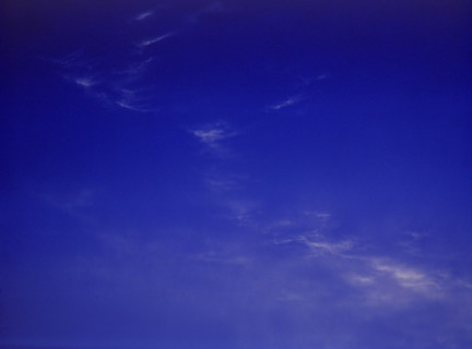 Cloudy sky. Painted canvas tarp