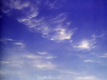 Cloudy sky. Painted canvas tarp