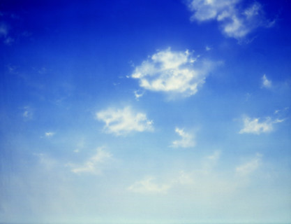 Cloudy sky. Painted canvas tarp