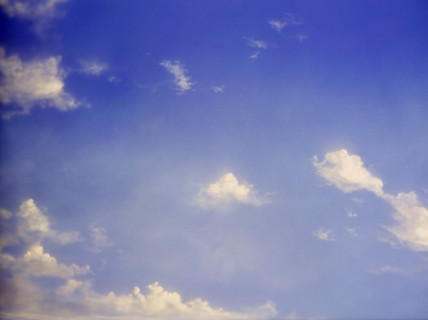 Cloudy sky. Painted canvas tarp