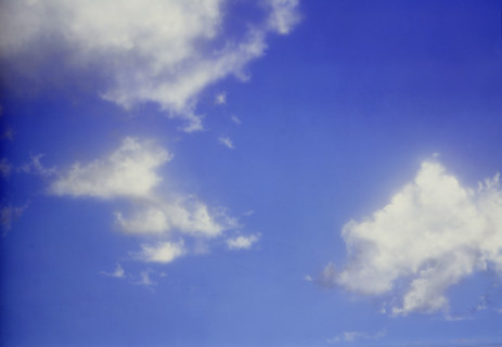 Cloudy sky. Painted canvas tarp