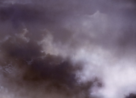 Cloudy sky. Painted canvas tarp