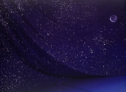 Starry sky. Painted canvas tarp