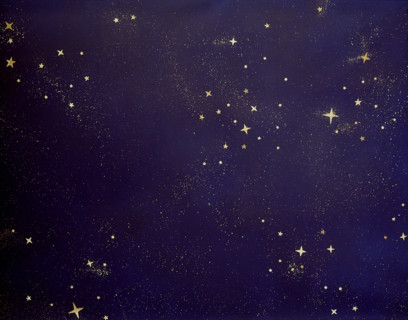 Starry sky. Painted canvas tarp