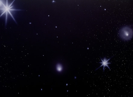 Starry sky. Painted canvas tarp