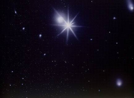 Starry sky. Painted canvas tarp