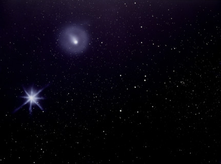 Starry sky. Painted canvas tarp