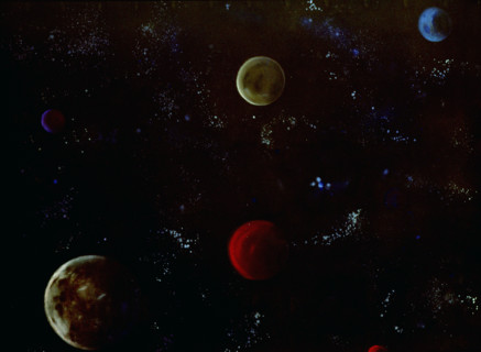 Starry sky. Painted canvas tarp
