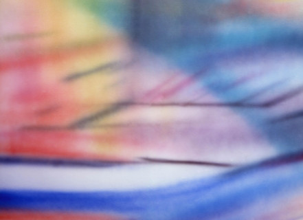 Effects with coloured pencil. Painted canvas tarp
