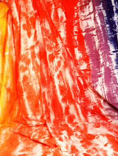 Draping. Painted canvas tarp